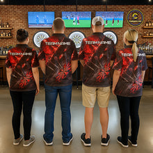Load image into Gallery viewer, Personalized Black &amp; Red Grunge Dartboard &amp; Arrow Women Darts Quarter-Zip Shirt Custom Dart Team Jersey NYN2618