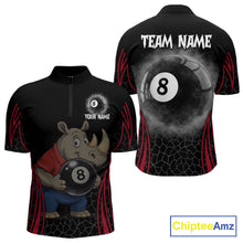 Load image into Gallery viewer, Custom Funny Rhino &amp; 8 Ball Men's Billiard Shirts Personalized Billiard Apparel Gifts NYN2333