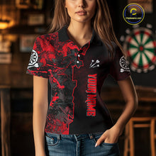 Load image into Gallery viewer, Custom Black And Red Grunge Dartboard Dart Shirts For Women Outfits Dart Team Jerseys NYN0066