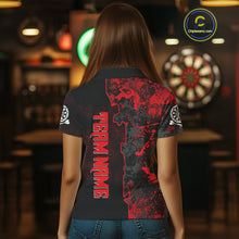 Load image into Gallery viewer, Custom Black And Red Grunge Dartboard Dart Shirts For Women Outfits Dart Team Jerseys NYN0066