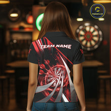 Load image into Gallery viewer, Custom Red Flaming Dartboard &amp; Arrow Women Darts Polo &amp; 1/4-Zip Shirts Dart Team Jerseys NYN2800