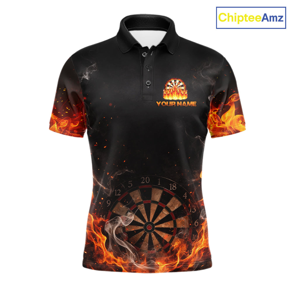 Personalized Grim Reaper Red Flames Smoke Dartboard Darts Shirts For Men Dart Team Jerseys NYN2803