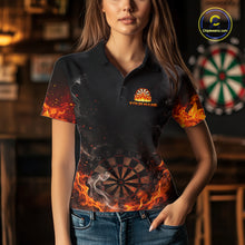 Load image into Gallery viewer, Personalized Grim Reaper Red Flames Smoke Dartboard Darts Shirts For Women Dart Team Jerseys NYN2803
