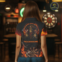 Load image into Gallery viewer, Personalized Grim Reaper Red Flames Smoke Dartboard Darts Shirts For Women Dart Team Jerseys NYN2803