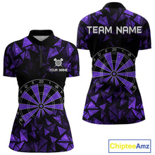 Load image into Gallery viewer, Custom Black &amp; Purple Geometric Dartboard Dart Quarter-Zip Shirt For Women Outfits Dart Jerseys NYN1606