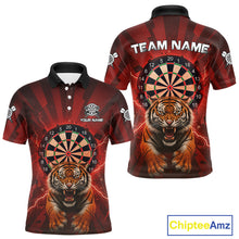 Load image into Gallery viewer, Horror Tiger Red Dartboard Custom Men's Darts Polo Shirt Dart Tournament Jerseys NYN1901
