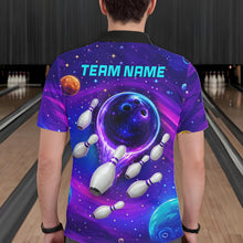 Load image into Gallery viewer, Purple blue abstract bowling team shirts custom bowling jerseys for league and tournament teams