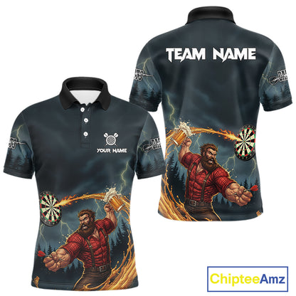 Custom Funny Play Darts & Beer Human Dartboard Men Darts Polo Shirt Dart Jerseys NYN1915