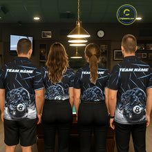 Load image into Gallery viewer, Blue Funny Panther 8 Ball Pool Polo &amp; 1/4-Zip Team Shirt For Women Custom 3D Billiards Ball Apparel NYN2462