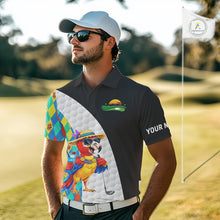 Load image into Gallery viewer, Mens Colorful Argyle Polo Golf Shirts Custom Parrots Golfer Summer Golf Team Attire For Golfers NYN3060
