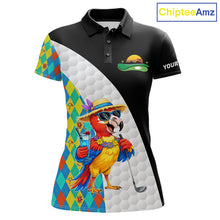 Load image into Gallery viewer, Womens Colorful Argyle Polo Golf Shirts Custom Parrots Golfer Summer Golf Team Attire For Golfers NYN3060