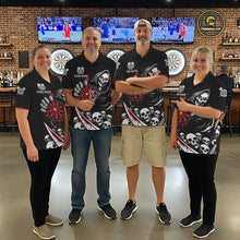 Load image into Gallery viewer, Red Dripping Grim Reaper Dartboard Skull Dart Polo Shirts For Women Custom Name For Dart Players NYN2684