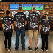 Load image into Gallery viewer, Red Dripping Grim Reaper Dartboard Skull Dart Polo Shirts For Women Custom Name For Dart Players NYN2684