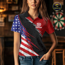 Load image into Gallery viewer, Personalized American Flag Darts Shirt For Women Custom Patriotic US Darts Team Jersey NYN2840
