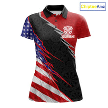 Load image into Gallery viewer, Personalized American Flag Darts Shirt For Women Custom Patriotic US Darts Team Jersey NYN2840