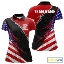 Load image into Gallery viewer, Personalized American Flag Darts Shirt For Women Custom Patriotic US Darts Team Jersey NYN2840