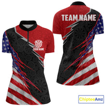 Load image into Gallery viewer, Personalized American Flag Darts Shirt For Women Custom Patriotic US Darts Team Jersey NYN2840