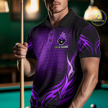 Load image into Gallery viewer, Custom Purple Flaming 8 Ball Billiard Shirts For Men Billiard League Billiard Team Shirts NYN2848