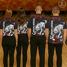 Load image into Gallery viewer, Fire Flame Funny Wolf Bowling Ball Jersey For Women Personalized Bowling Team Shirts | Red NYN3226