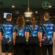 Load image into Gallery viewer, Blue Skull Thunder Pool 8 Ball Women's Billiard Polo &amp; 1/4-Zip Shirt Custom Billiards Team Apparel NYN2491
