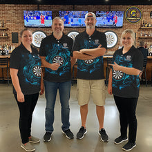 Load image into Gallery viewer, Custom Tiger And Dragon Blue Dartboard Women Darts Polo League Shirts Funny Dart Jerseys NYN2216