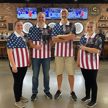 Load image into Gallery viewer, Personalized American Flag Black Splatter Dart 1/4-Zip Shirts For Men Custom Dart Team Jerseys NYN2711