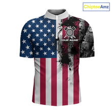 Load image into Gallery viewer, Personalized American Flag Black Splatter Dart 1/4-Zip Shirts For Men Custom Dart Team Jerseys NYN2711