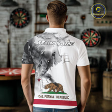 Load image into Gallery viewer, Personalized California Flag Black Splatter Dart Polo Shirts For Men Custom Dart Team Jerseys NYN2714