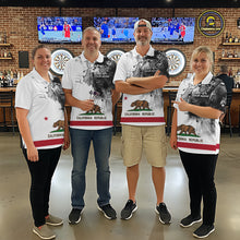 Load image into Gallery viewer, Personalized California Flag Black Splatter Dart Polo Shirts For Men Custom Dart Team Jerseys NYN2714