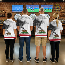 Load image into Gallery viewer, Personalized California Flag Black Splatter Dart Polo Shirts For Men Custom Dart Team Jerseys NYN2714