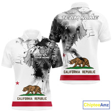 Load image into Gallery viewer, Personalized California Flag Black Splatter Dart Polo Shirts For Men Custom Dart Team Jerseys NYN2714