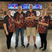 Load image into Gallery viewer, Personalized Mens Dart Polo &amp; Quarter Zip Shirt Fire Flame US Flag Darts Jersey Skull Dart Attire NYN2866