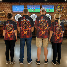 Load image into Gallery viewer, Personalized Mens Dart Polo &amp; Quarter Zip Shirt Fire Flame US Flag Darts Jersey Skull Dart Attire NYN2866