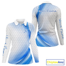 Load image into Gallery viewer, Personalized Blue-Light Twinkle Golf Polo Shirt For Women Custom White Pattern Golf Team Clothes NYN2871