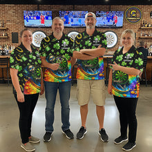 Load image into Gallery viewer, Rainbow Funny Skeleton Green Dartboard Women Darts Polo Shirt Custom St Patrick's Day Darts Jersey NYN2533