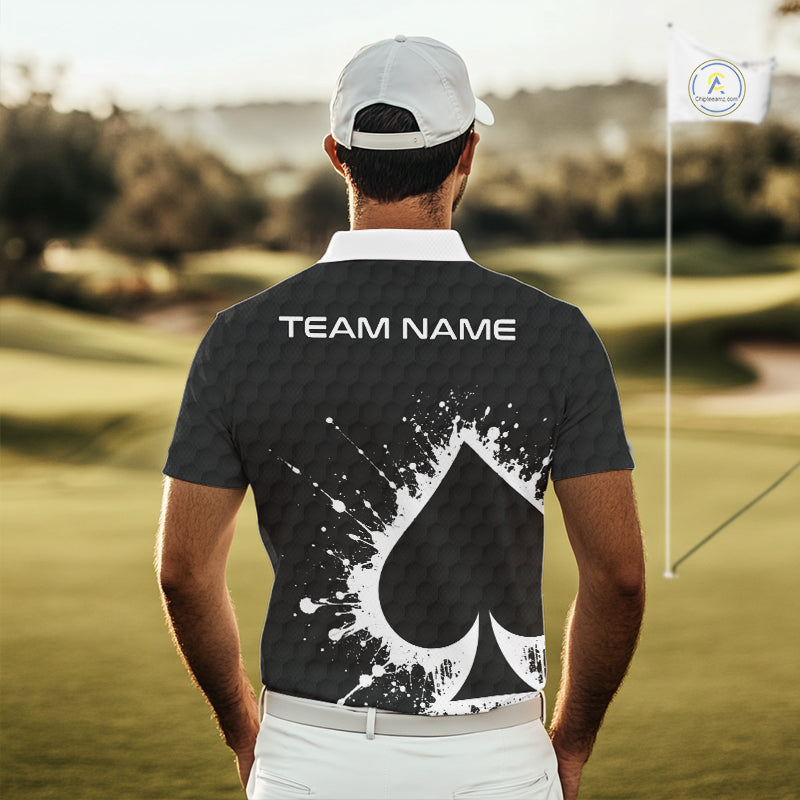 Poker Mens Golf Polo Shirt Custom Name Splatter Poker Golf Top For Team, Golfer Gift For Golfers NYN3325