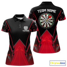 Load image into Gallery viewer, Personalized Blue Dartboard &amp; Arrow Darts Polo &amp; 1/4-Zip Shirt For Women Dart Team Jerseys NYN2945