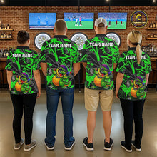 Load image into Gallery viewer, Green Grafffiti Play Darts Polo &amp; Quarter Zip Shirt Personalized Funny Crocodile Women Darts Jersey NYN2948