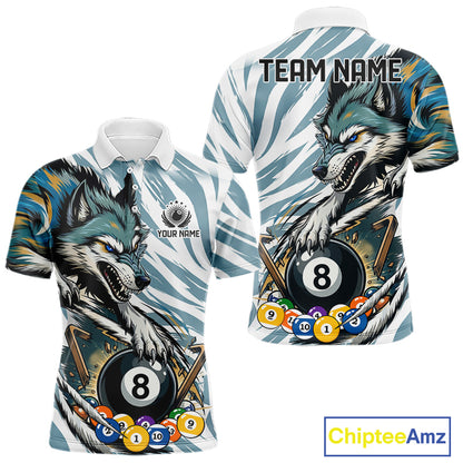 Personalized Wolf Claws 8 Ball Billiard Pool Shirt Custom Funny Billiard 3D Team Attire For Men NYN2951