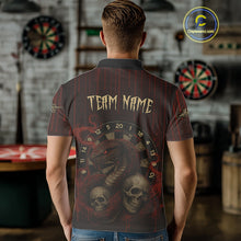 Load image into Gallery viewer, Red Dripping Cobra Dartboard Custom Men's Polo Darts Shirt Grunge Skull Darts Jersey NYN1796