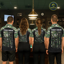 Load image into Gallery viewer, US Flag Camouflage 8 Ball Pool Billiard Polo &amp; Quarter-Zip Custom Billiard Team Attire For Women NYN2748
