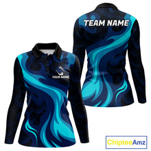 Load image into Gallery viewer, Womens Golf Ball Pattern Shirts Custom Black And Blue Mens Golf Polos Golf Team Outfits NYN3383