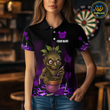 Load image into Gallery viewer, Plant Mage With Purple Darts Women's Funny Darts Shirt - Custom Name For Players NYN0511