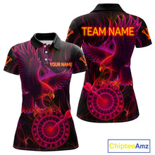 Load image into Gallery viewer, Purple Neon Eagle Dartboard Custom Darts Polo Shirt For Women - Darts Team Jersey NYN0741