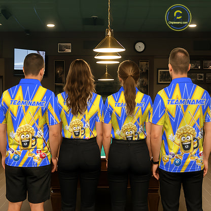Yellow And Blue Funny Beer Billiard Shirt For Women Custom 8 Ball Pool Polo & 1/4 Zip Jersey NYN3781