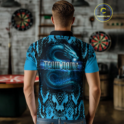Lightning Navy Cobra & Snake-Skin Darts Shirt For Men - Custom Dart Player Jersey NYN0532