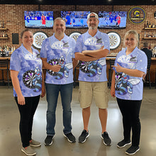 Load image into Gallery viewer, Custom Funny Bee Purple Camouflage Women Darts Quarter-Zip League Shirts Splatter Dart Jerseys NYN2210