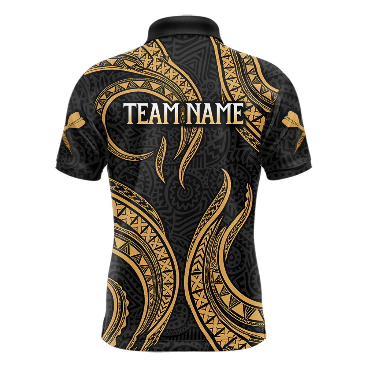 Black And Gold Tribal Human Play Dartboard Darts Polo Shirt Personalized Dart Jerseys For Men NYN2518