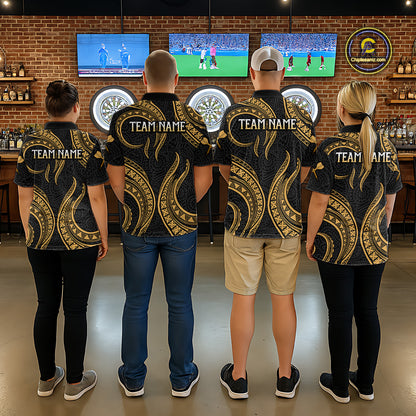 Black And Gold Tribal Human Play Dartboard Darts Quarter-zip Shirt Personalized Dart Jerseys For Women NYN2518