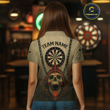Load image into Gallery viewer, Custom Red Dripping Skull Halloween Dart Polo Shirt For Women Hallow's Eve Dart Team Jersey NYN1456